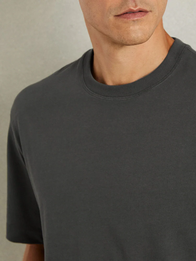 Crew Neck T-Shirt - Dark Grey - Image 3