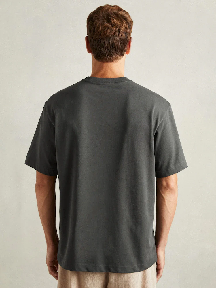 Crew Neck T-Shirt - Dark Grey - Image 4