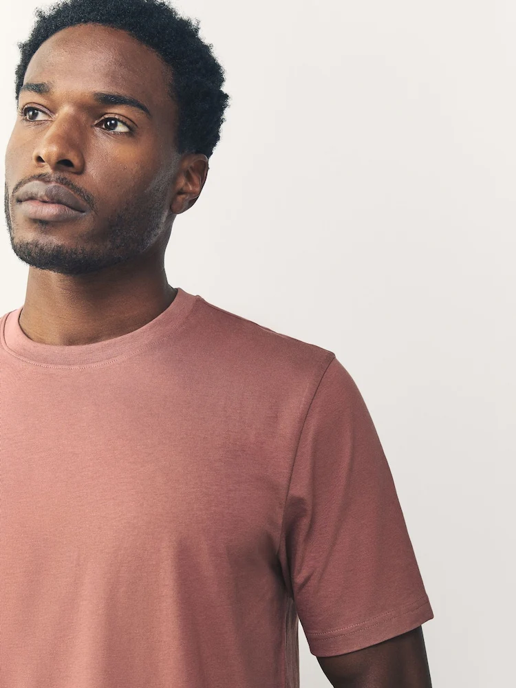 Crew Neck T-Shirt - Dusty Rose - Image 3