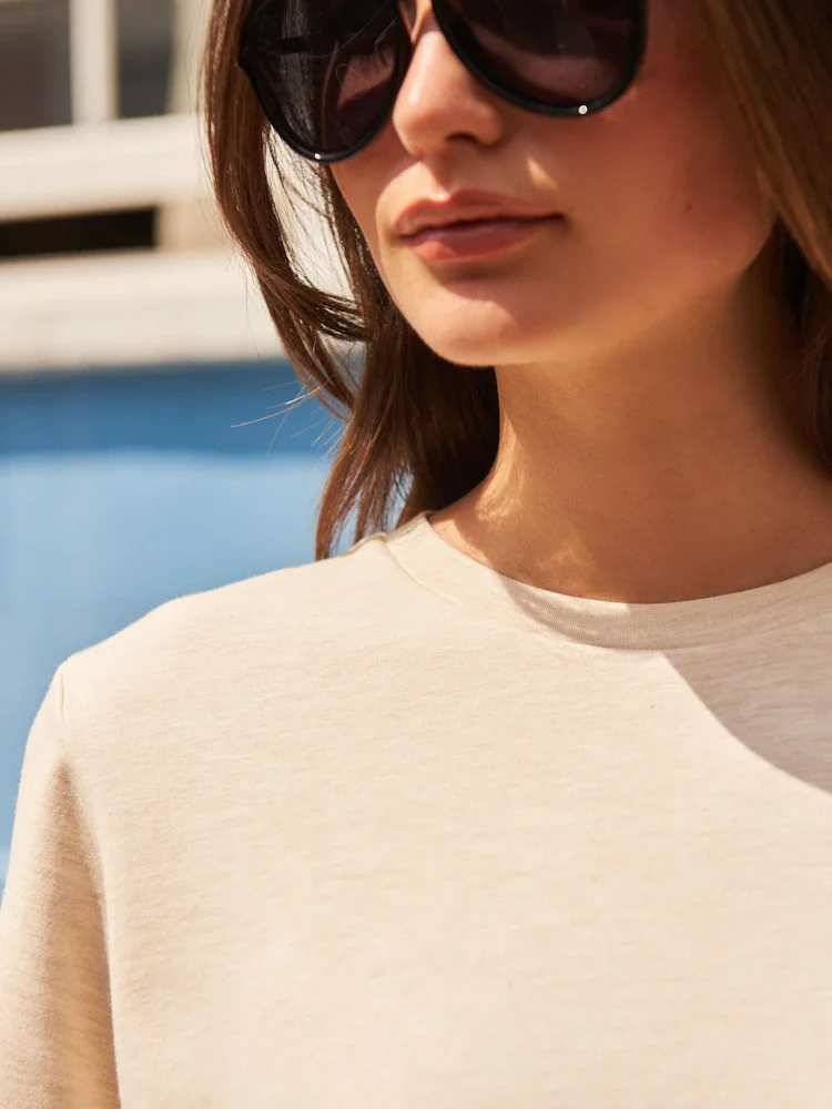 Crew Neck T-Shirt - Ivory - Image 3