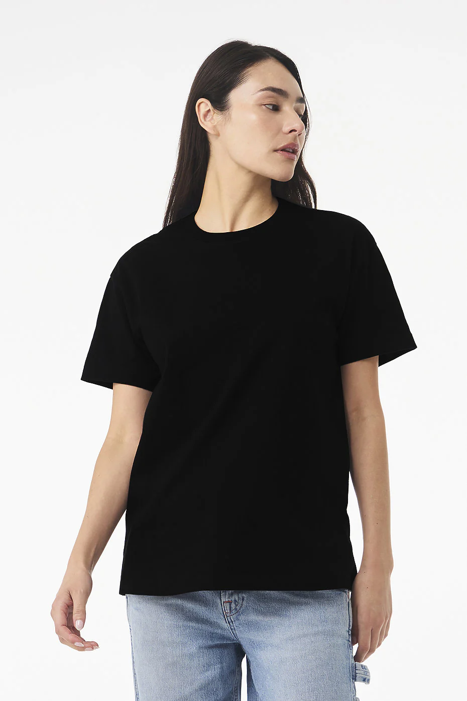 Drop Shoulder Oversized T-Shirt - Black - Image 4