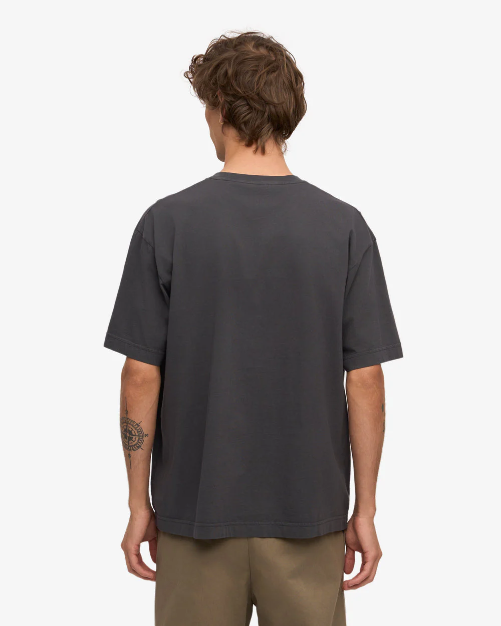 Drop Shoulder Oversized T-Shirt - Charcoal - Image 4