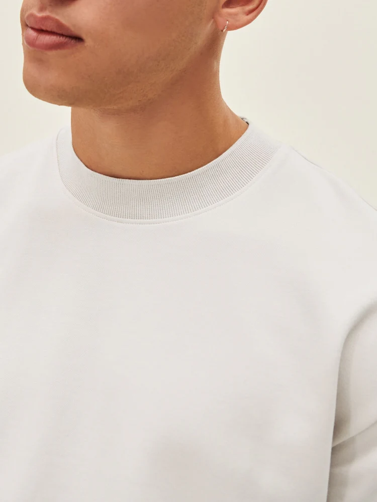 Drop Shoulder Oversized T-Shirt - White - Image 4