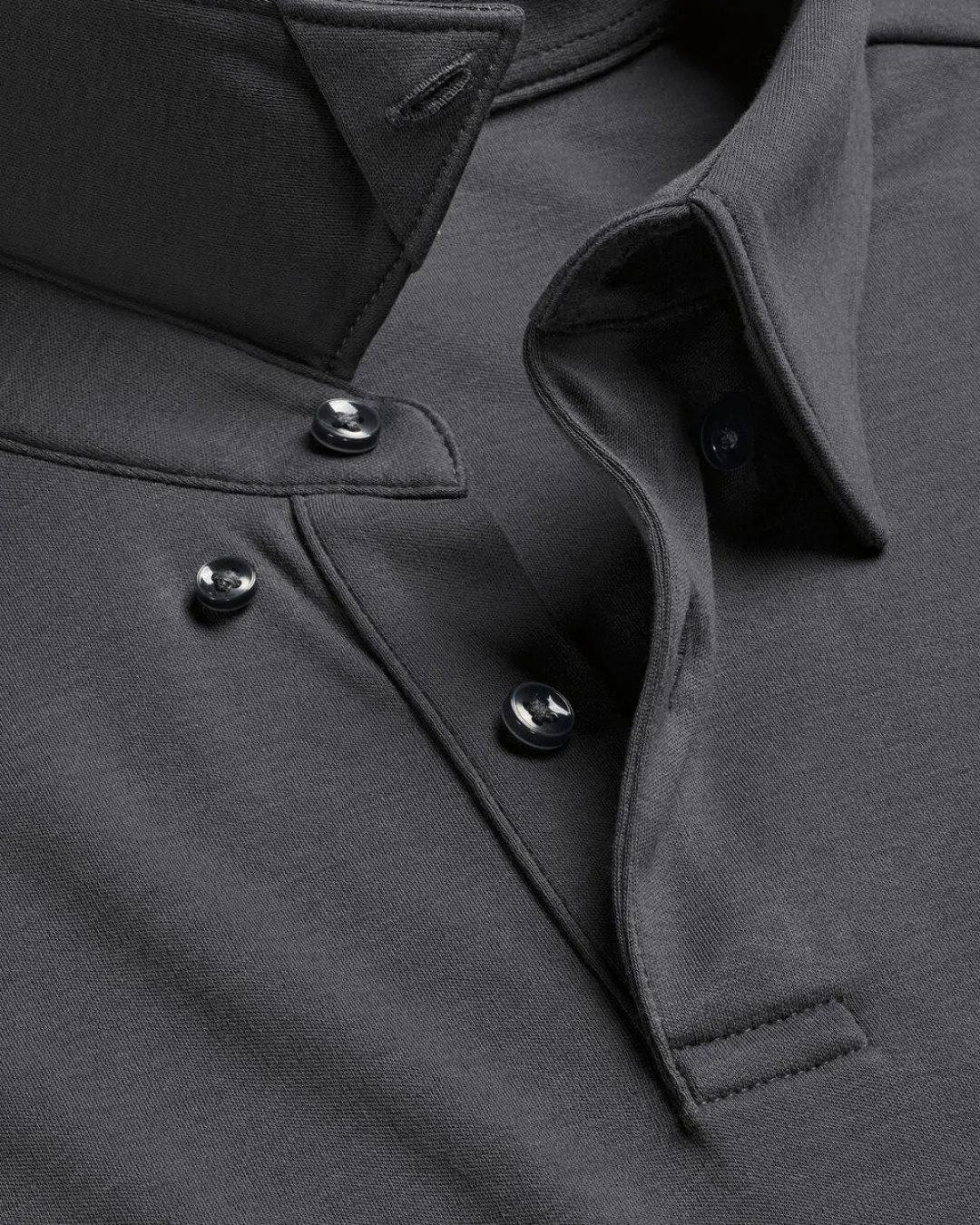 Flat Collar Polo - Dark Grey - Image 3