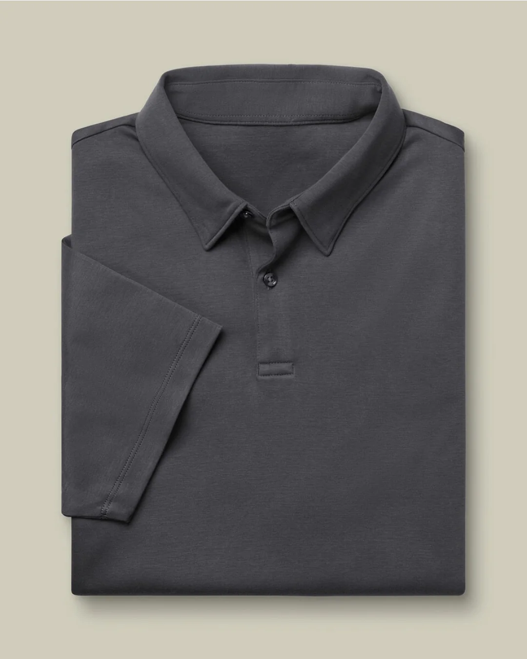 Flat Collar Polo - Dark Grey - Image 4