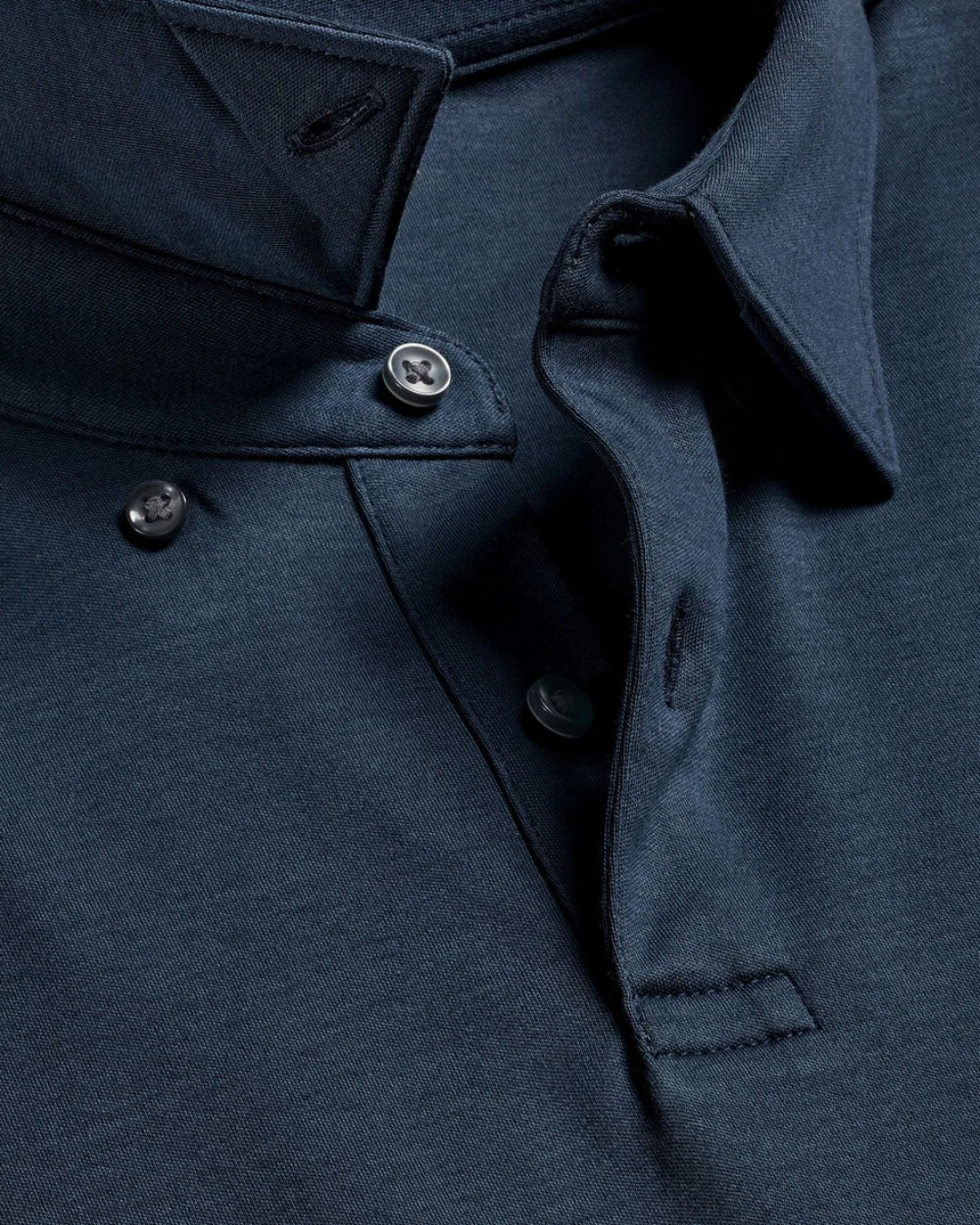 Flat Collar Polo - Navy - Image 4