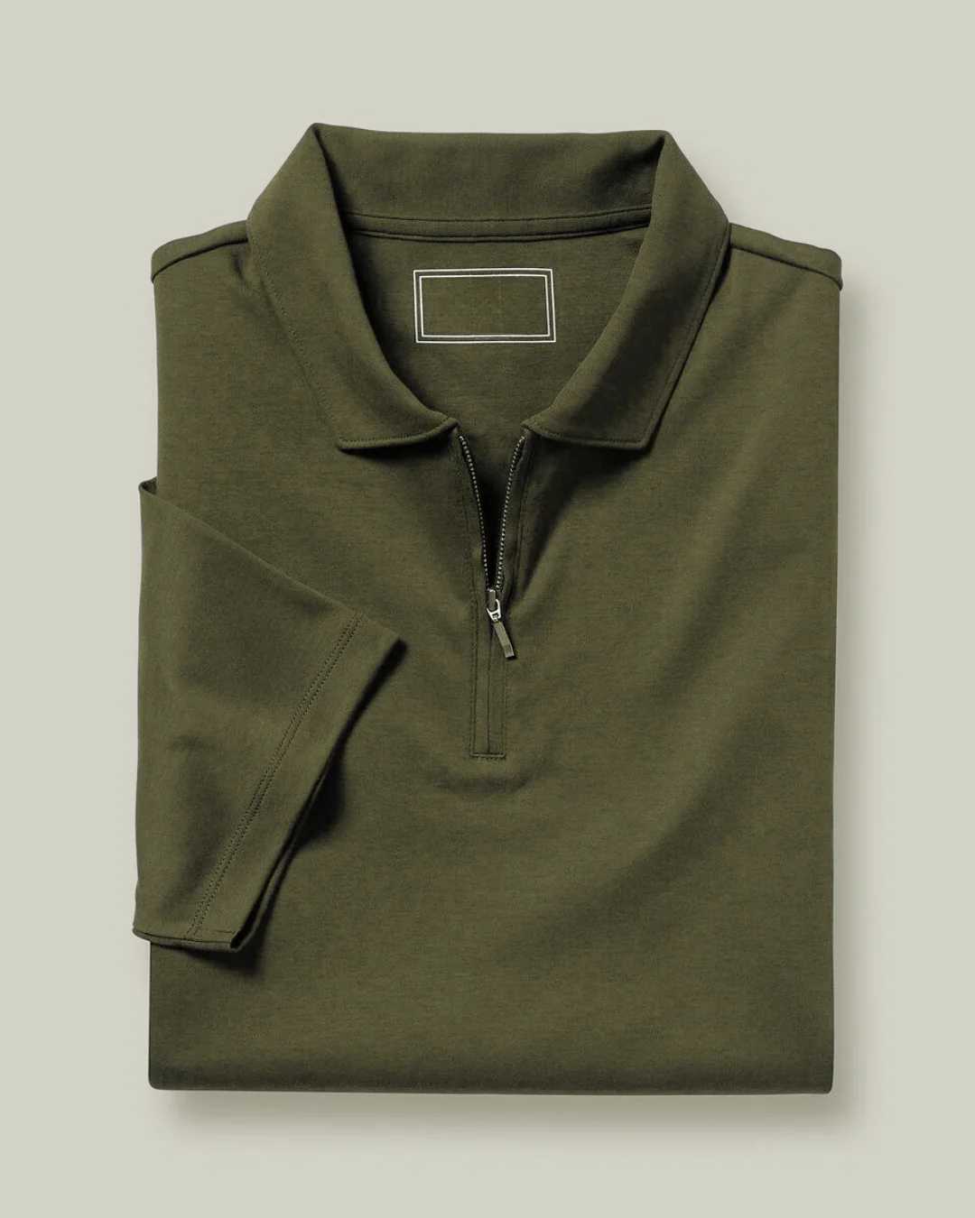 Flat Collar Polo - Olive - Image 3