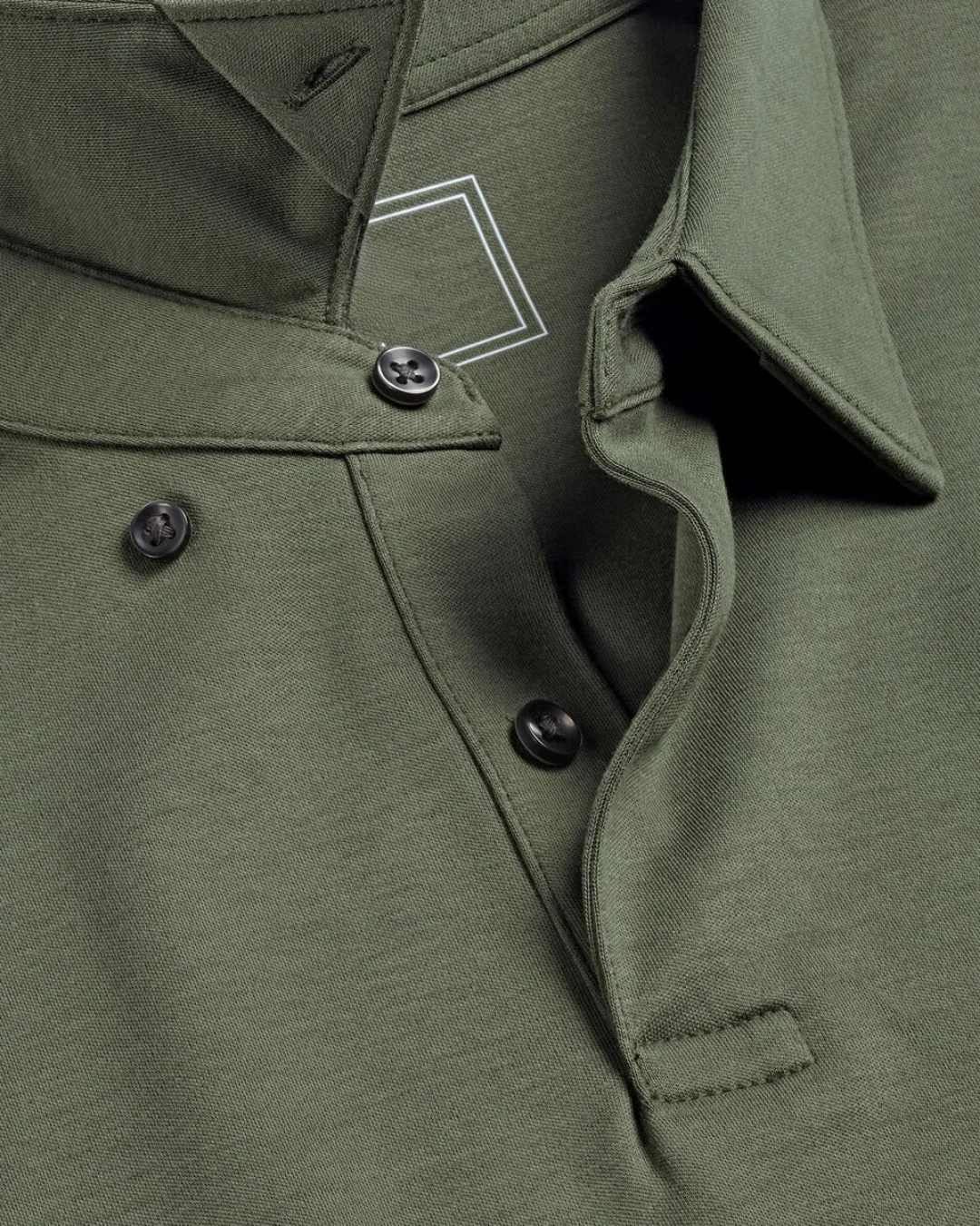 Flat Collar Polo - Olive - Image 5
