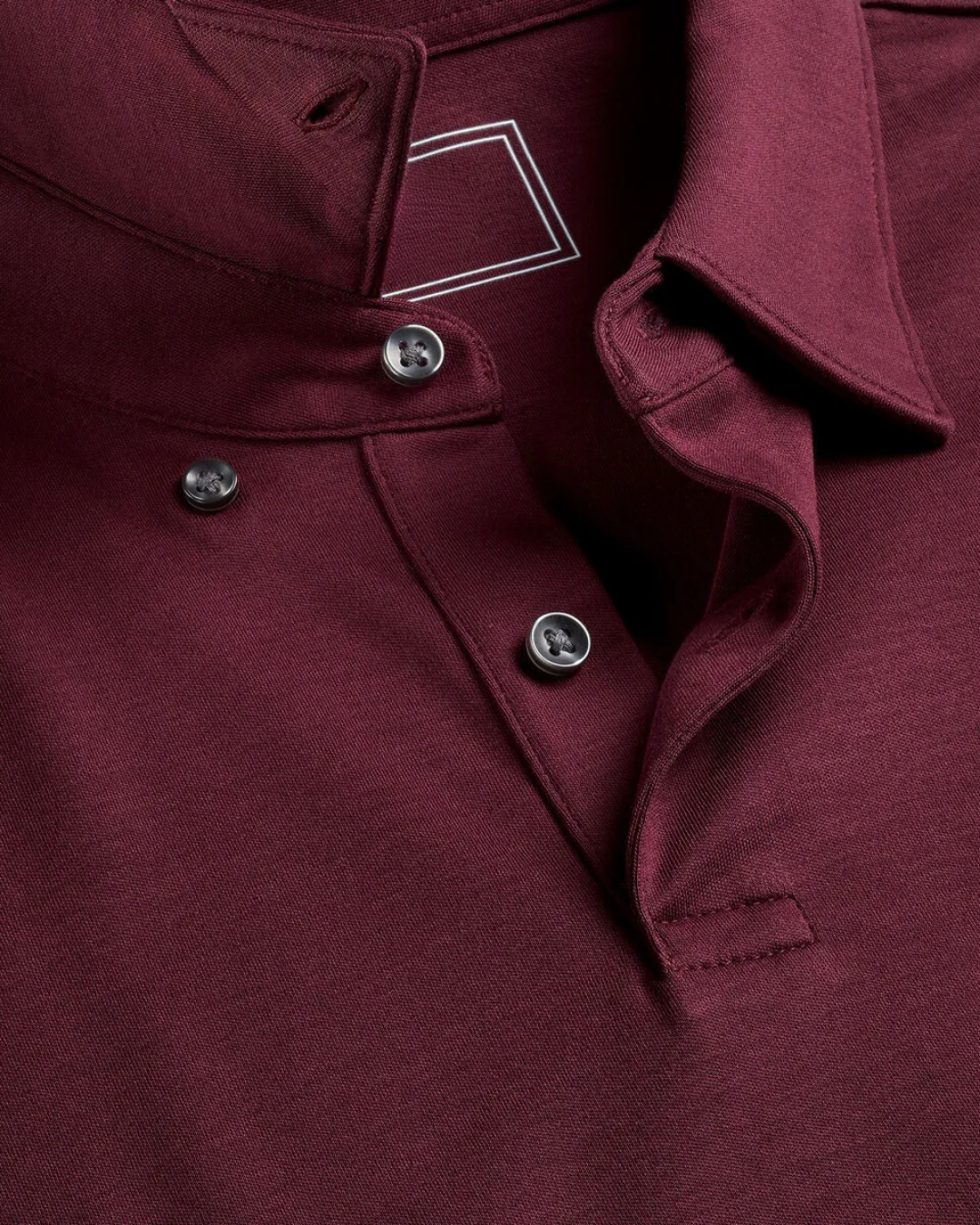 Flat Collar Polo - Wine - Image 3