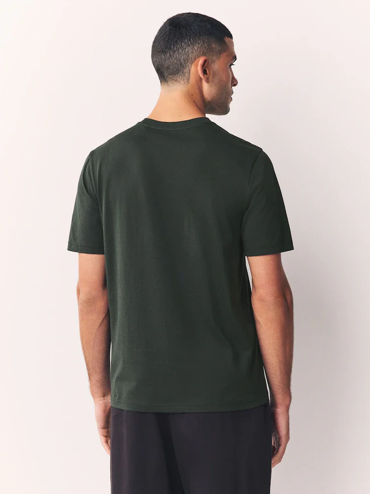 Crew Neck T-Shirt - Forest Green - Image 3