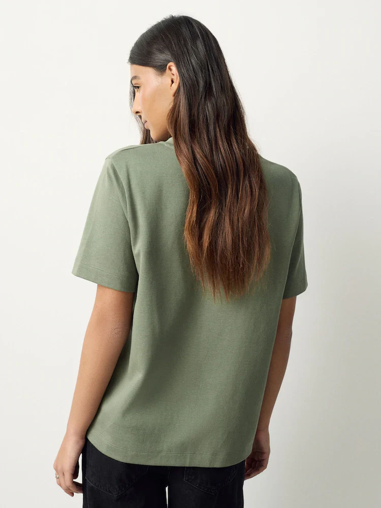 Crew Neck T-Shirt - Sage - Image 3