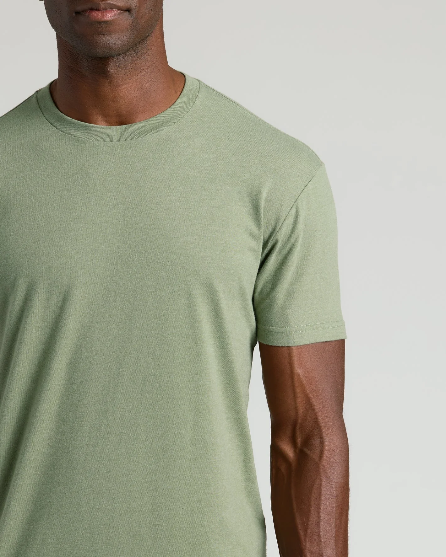 Crew Neck T-Shirt - Sage - Image 6