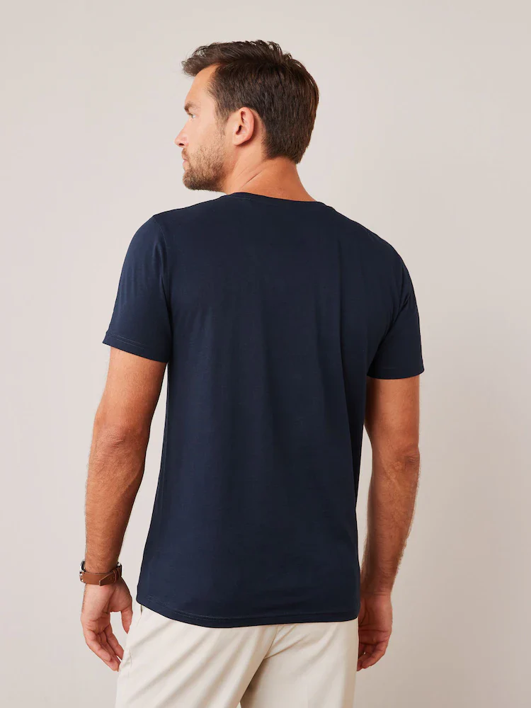 Crew Neck T-Shirt - Navy - Image 3